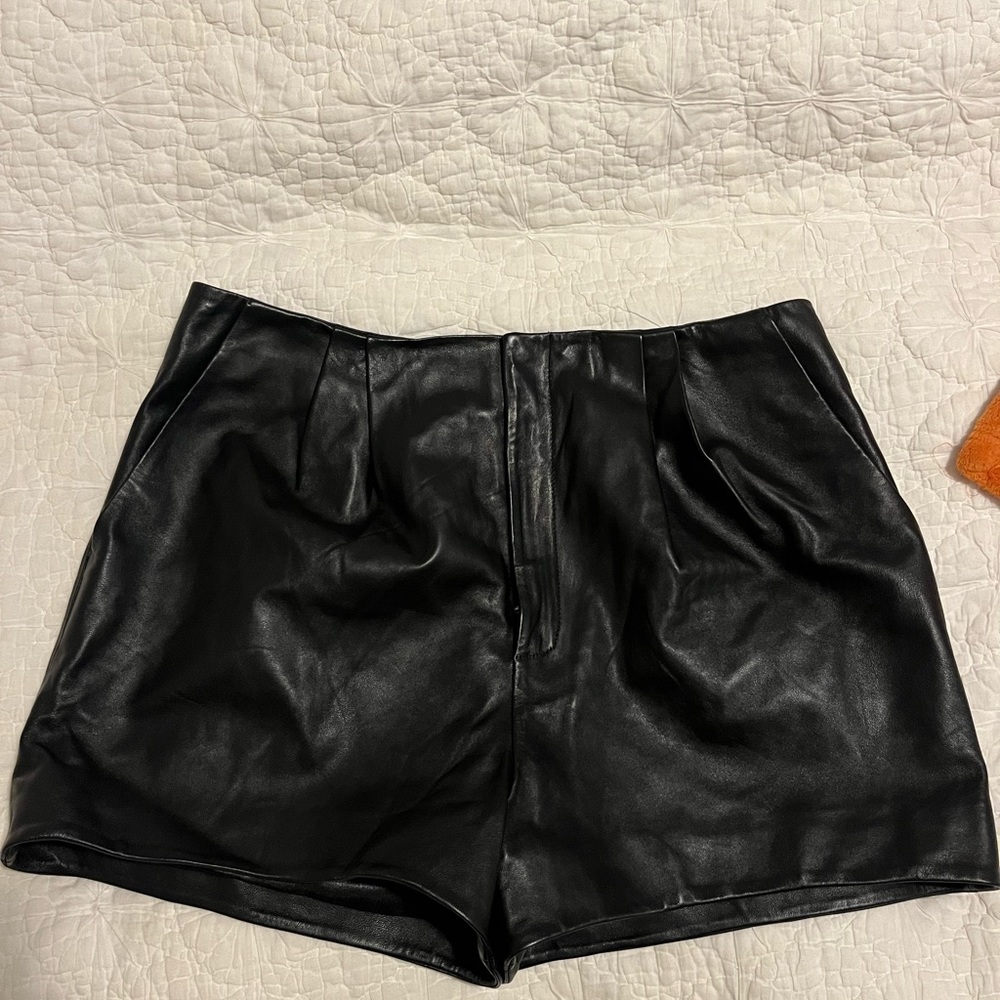 Black Leather Shorts